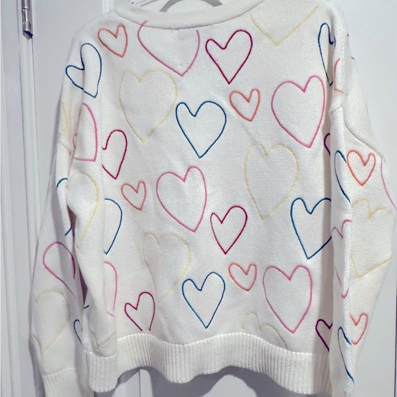Kerri Rosenthal Multicolored Embroidered Heart Valentines Sweater NWT $348 - Picture 2 of 5